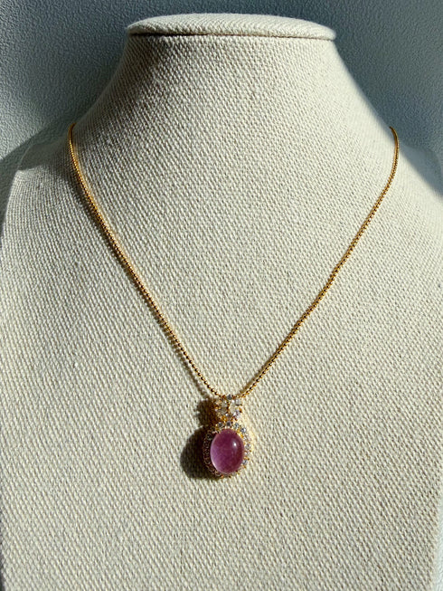 Butterfly Purple Gemstone Pendant Necklace – Gold Vermeil
